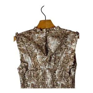 Bec + Bridge Brown And Ivory Cotton Smocked Toile Print Gloria Mini Dress Size 2 thumbnail 6
