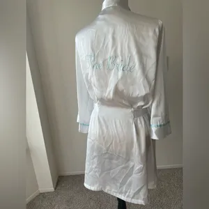 Linea Donatella Intimo Donatella Bridal Wedding Robe Embroidered “The Bride” Size L thumbnail 5