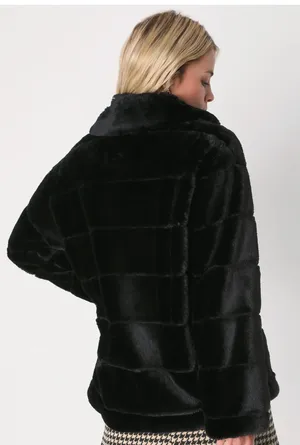 Lulus Cozy Queen Black Faux Fur Coat thumbnail 2