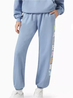 Madhappy Pastels French Terry Cotton Sweatpants Joggers High Rise Frost Blue L thumbnail 1