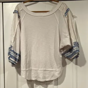 FREE PEOPLE We The Free Bubble‎ Tee Shirt Top White Medium thumbnail 8