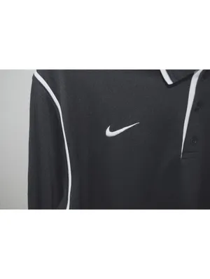 Nike Dri-Fit Black Golf Polo Shirt White Trim Size XL Short Sleeve White Piping thumbnail 4
