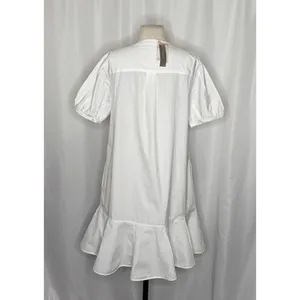 NWT!! J. CREW Delilah Dress Cotton‎ Poplin Solid White Mini Ruffle Small Tall ST thumbnail 9