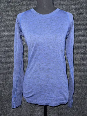 Lululemon Swiftly Tech Long Sleeve Shirt Crew Heather Blue Sz 6 EUC thumbnail 1
