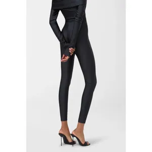 The Andamane Holly 80's Leggings Shiny Womens Pants Black Medium thumbnail 2