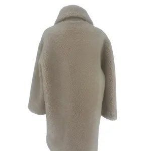 Forte Cashmere Beige Teddy Faux Fur Coat‎ Size M thumbnail 9