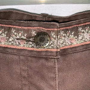 Vintage Susan Bristol Women’s Brown Corduroy Vest&pants set Floral Embroidery M thumbnail 14