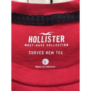 Hollister Curve Hem Logo Crew Neck Short Sleeve T-Shirt Size L Soft Red thumbnail 2