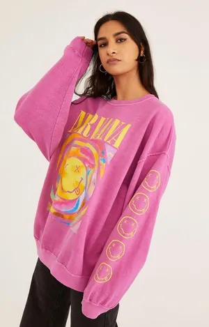 Urban Outfitters Nirvana Smile Overdyed Sweatshirt thumbnail 2
