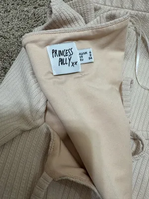 Princess Polly Cream Ribbed High-Waist Leggings & Crop Top Set Size 2 thumbnail 10