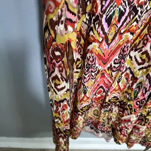 Zara Orange Pink Resort Midi Dress with Bishop Sleeves thumbnail 4