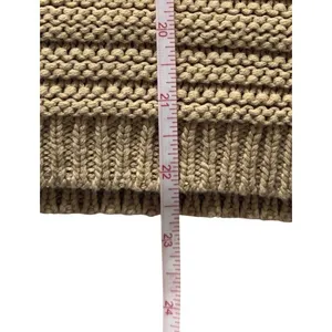 Women's Beige Ribbed Knit Sweater Vest Size L Sleeveless Pullover Fall Top thumbnail 6