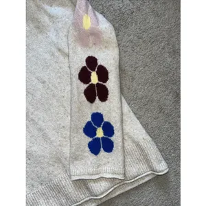 Madewell Belmore Floral-Sleeve Pullover Sweater Coziest Textured Yarn Small thumbnail 5