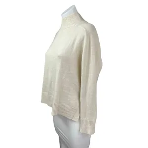 Banana Republic Women's Beige Long Sleeve Turtleneck Knit Sweater Top Size M thumbnail 3