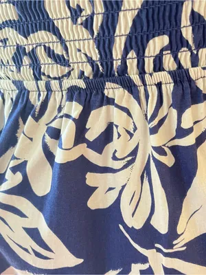 Monteau Royal and light blue Floral Square-Neck Puff Sleeve Dress thumbnail 5
