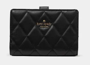 Kate Spade Black Quilted Medium Bifold Wallet thumbnail 1