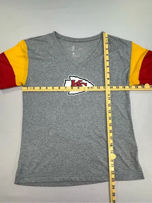 Nike Kansas City Chiefs NFL Gray Dri-FIT V-Neck Women’s Logo Shirt Small thumbnail 7