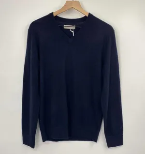 Everlane Cashmere Sweater V Neck Dark Navy Blue NEW Mens Size Small thumbnail 1