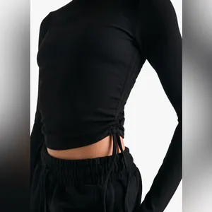 Zara Black Ribbed Knit Top thumbnail 2