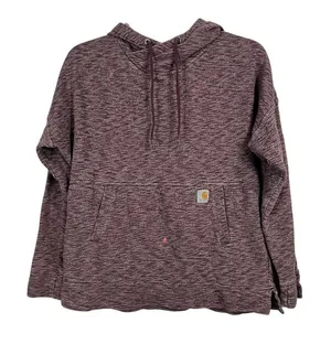 Carhartt Women's Maroon Heathered Pullover Hoodie Sweatshirt thumbnail 1