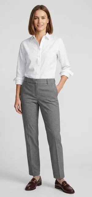 J. Crew Cameron Gray Tailored Trousers sz 10 Career Classic Preppy thumbnail 1
