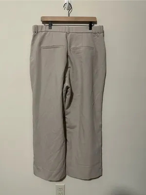 Abercrombie curve love sloane tailored pant beige 33P 16 SHORT wide leg trouser thumbnail 10