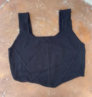 ZARA House of Harlow Black cropped corset going out top sz xl thumbnail 1