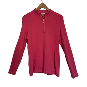 Fairway & Greene Women's Pink 1/4 Zip Long Sleeve Golf‎ Top Size Large thumbnail 1