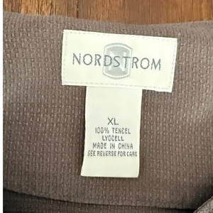 Vintage 90s Nordstrom Tencel Maxi Dress XL Button Front Pockets Taupe thumbnail 7