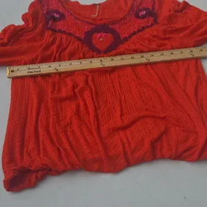 Free People Red Long Sleeve Embroidered Peasant Top thumbnail 10