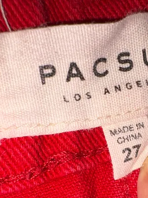 PacSun Red Frayed Denim Mini Skirt thumbnail 3