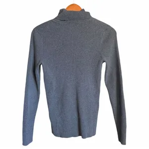Lauren Ralph Lauren Women’s M Gray Ribbed Cotton Turtleneck Sweater LRL Classic thumbnail 3