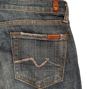 7 For All Mankind Crystal Jeans 26 Boot Cut Denim Pants Bling Vintage Y2K 2000s thumbnail 2