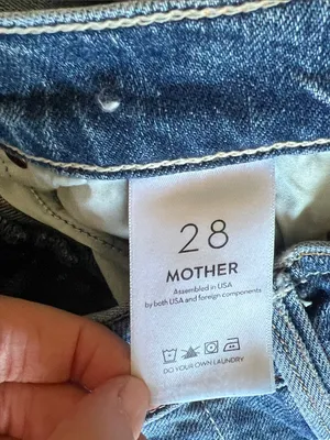 MOTHER "High Waisted Study Hover" Straight Jeans Peaches & Scream‎ Size 28 thumbnail 13