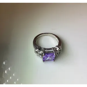 Faux Amethyst Crystal Ring Silver thumbnail 6
