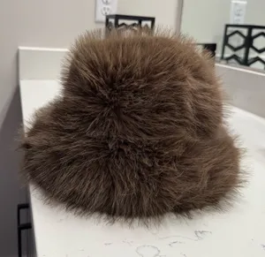 Natasha Faux Fur Bucket Hat thumbnail 1