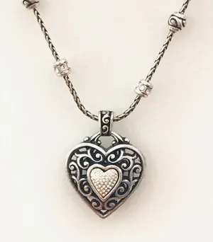 Brighton Heart Necklace Pendant is Reversible thumbnail 1