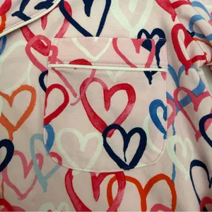 BedHead Pajamas Hearts Organic Cotton Two (2) Piece Pajama PJ Set Pink thumbnail 7