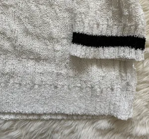 superdown x Revolve Sweater Long Sleeve V Neck Knit White Black M thumbnail 6