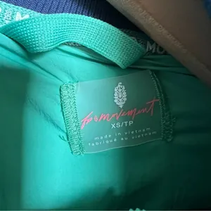 Free People FP Movement Fleece Sherpa Scrunchy Pippa Jacket - Green & Navy - XS thumbnail 8