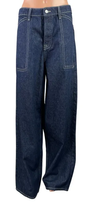 ASOS Women's Blue High Rise Wide Leg Baggy Loose Relaxed Denim Jeans Size 34 thumbnail 1