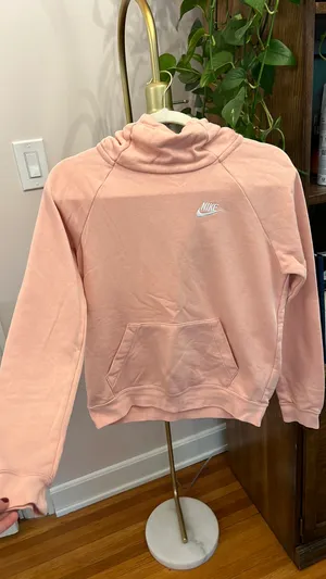Pink Turtleneck Hooded Sweatshirt thumbnail 1