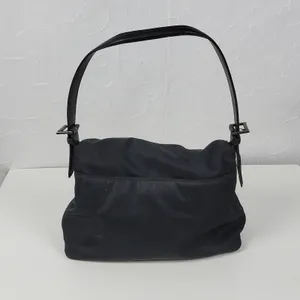 Vintage Coach Mercer 7424 Women Shoulder Bag Black Nylon Leather Twill Flap thumbnail 3