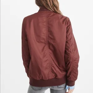 Abercrombie Fitch Dark Red Bomber Jacket thumbnail 4