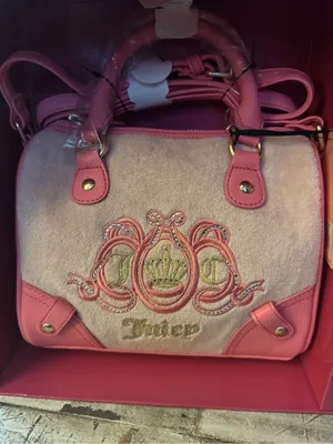 Juicy Couture Lovers Club Pink 2 piece Satchel Set Bowler with Mini Coquette Bow thumbnail 2