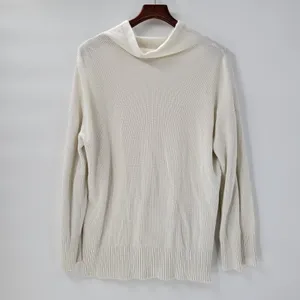 T by Talbots Womens Sweater Large Ivory Drawstring Cowlneck Waffle Knit Pullover thumbnail 12
