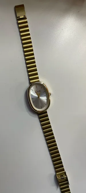 Gold Oval Wristwatch with Silver Dial thumbnail 1