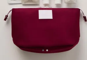 NEW free people maroon purple qutumn cosmetic / makeup bag with clip detail Travel vacation thumbnail 1