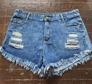 SheIn High Waisted Blue Jean Shorts thumbnail 2
