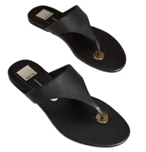 Dolce Vita Kittle Thong Sandals Leather Gold Embellishment Brand NEW Size- 7 thumbnail 1